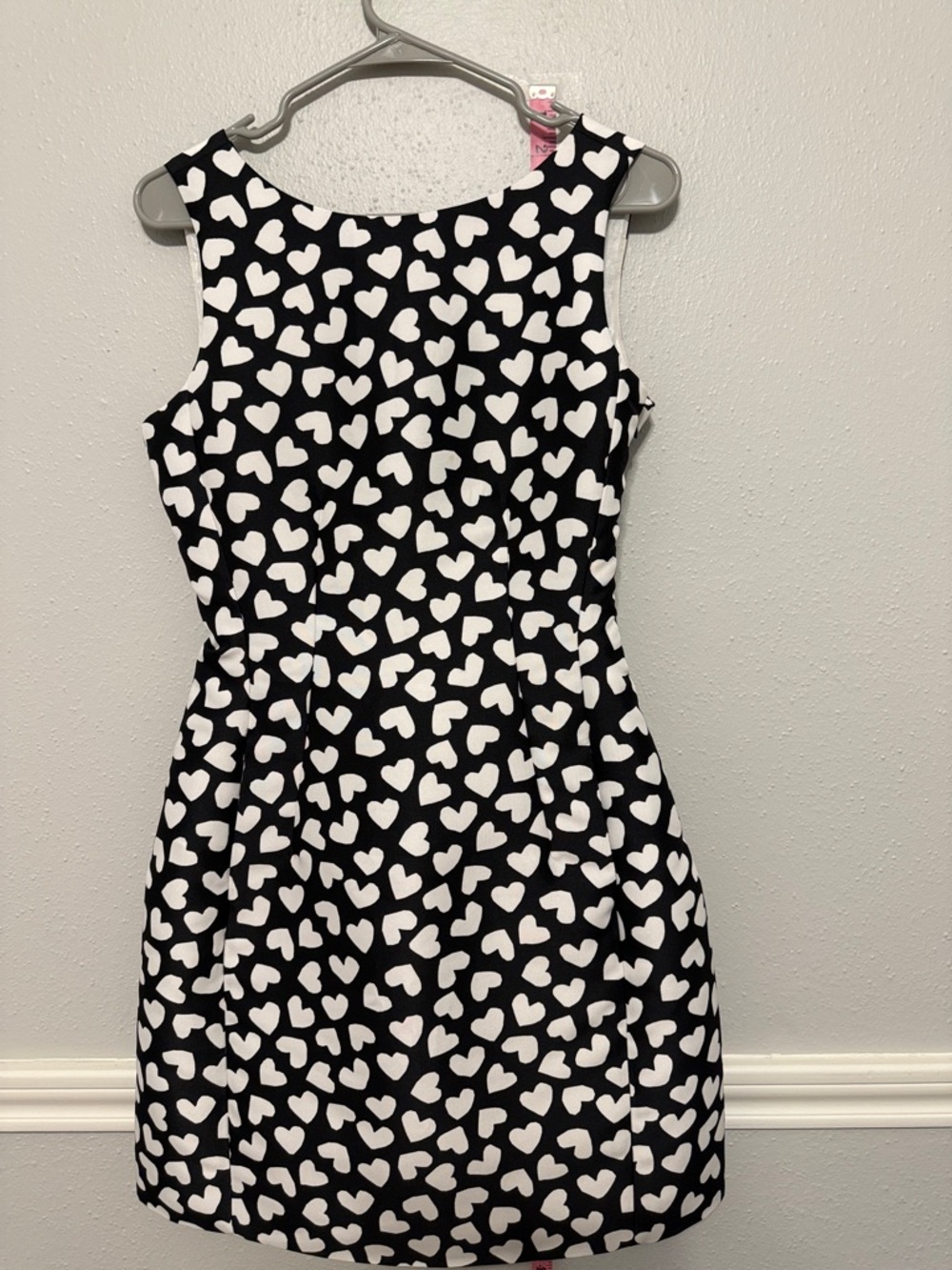 kate spade Black & White Heart Print Sleeveless Fit-and-Flare Dress